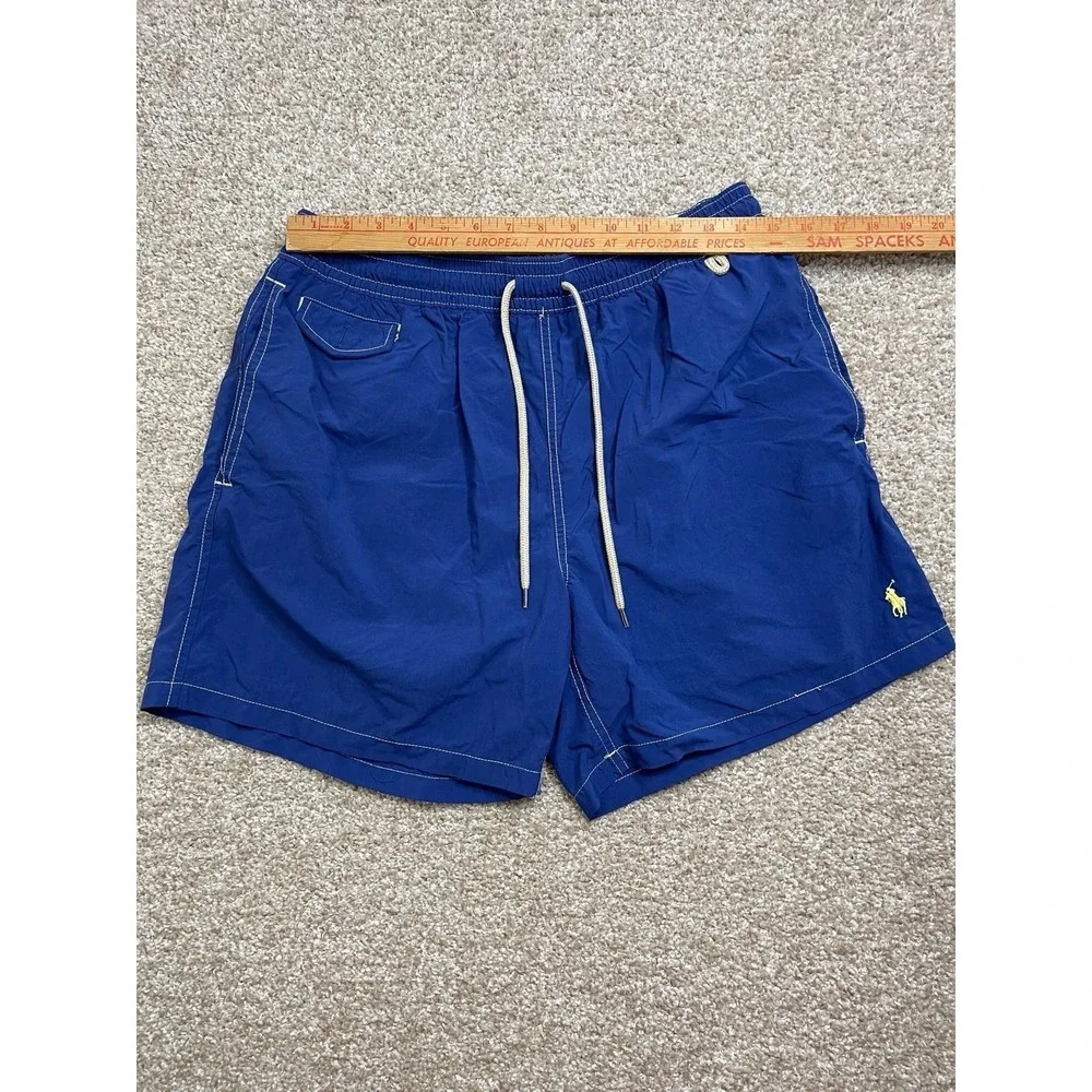 Polo Ralph Lauren Men's Blue Swim Trunks L Made In Taiwan Mesh Lined
